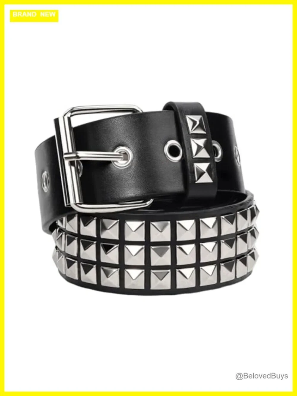 Gothic Pyramid Studded Punk Rivet Belt Faux Leather Unisex